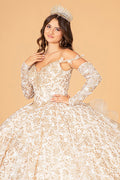 Ball Gown with Ruffled Floral Print by Elizabeth K GL3072