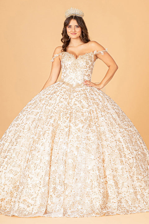 Ball Gown with Ruffled Floral Print by Elizabeth K GL3072