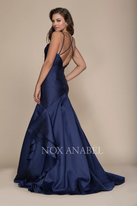 Sweetheart Ruffled Neckline Mermaid Gown by Nox Anabel C034