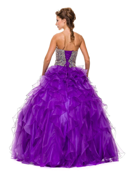 Strapless Ruffled Ball Gown with Bolero by Juliet 322