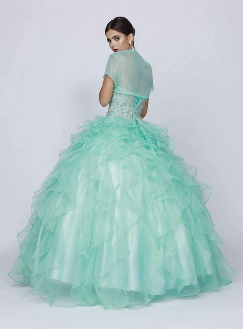 Strapless Ruffled Ball Gown with Bolero by Juliet 322