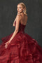 Sweetheart Ruffled Ball Gown by Juliet 1425