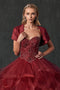 Sweetheart Ruffled Ball Gown by Juliet 1425