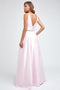 Juliet 696's Ball Gown with Satin Fabric and V-Neckline