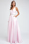 Juliet 696's Ball Gown with Satin Fabric and V-Neckline