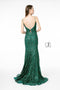 Elizabeth K GL2950's Trumpet Gown with Sequins and Deep V-Neckline