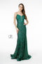 Elizabeth K GL2950's Trumpet Gown with Sequins and Deep V-Neckline