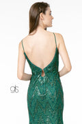 Elizabeth K GL2950's Trumpet Gown with Sequins and Deep V-Neckline