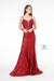 Elizabeth K GL2950's Trumpet Gown with Sequins and Deep V-Neckline