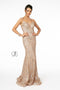 Elizabeth K GL2950's Trumpet Gown with Sequins and Deep V-Neckline