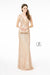 Sequin Long Fitted Deep V-Neck Dress by Elizabeth K GL2957