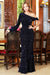 Adora 3070's Long Sleeve One-Shoulder Gown with Sequins