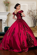 Sequin Print Satin Ball Gown by Elizabeth K GL1913