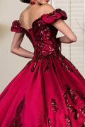 Sequin Print Satin Ball Gown by Elizabeth K GL1913