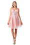Sleeveless Sequin Print Short Dress by Coya S2743M