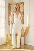 Sleeveless Sequin Wedding Jumpsuit by Nox Anabel JE926