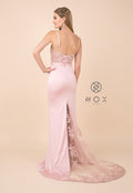 Trumpet Dress with Sheer Train and Sequined Lace by Nox Anabel E276