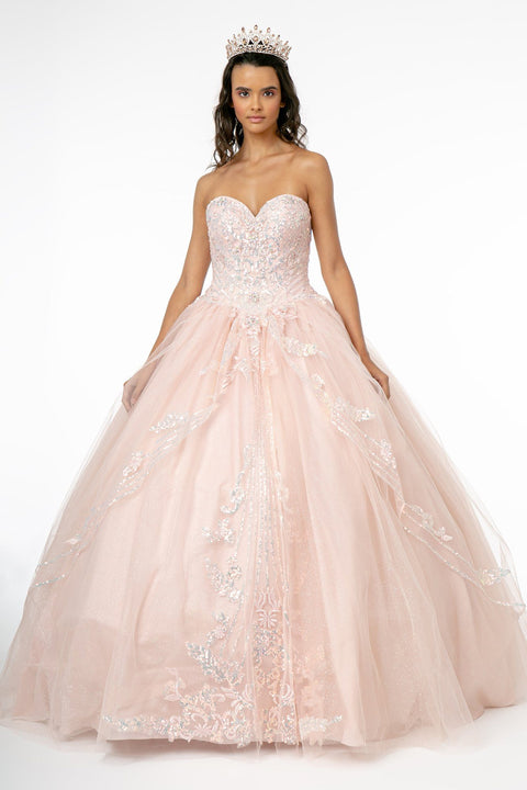 Sequined Sweetheart Strapless Ball Gown by Elizabeth K GL2947