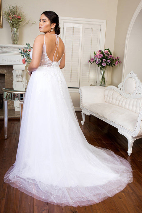 Elizabeth K GL1907's Wedding Dress with Sheer Bodice – alternate view 4