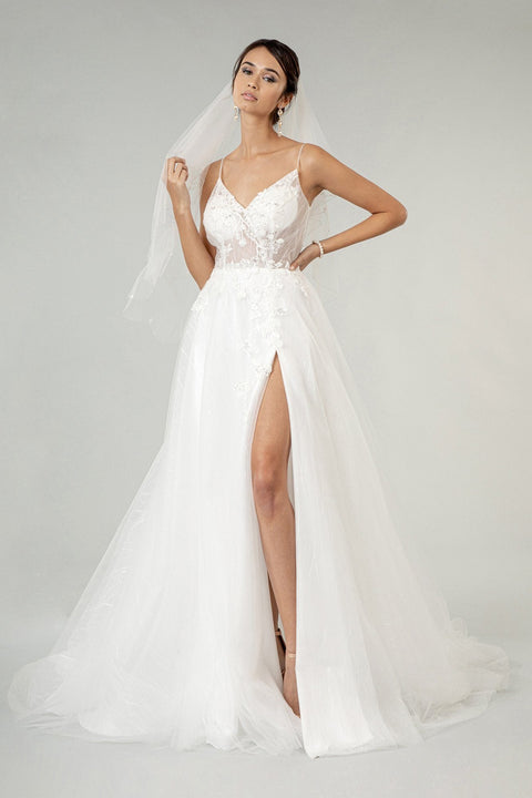 Ivory Elizabeth K GL1907's Wedding Dress with Sheer Bodice