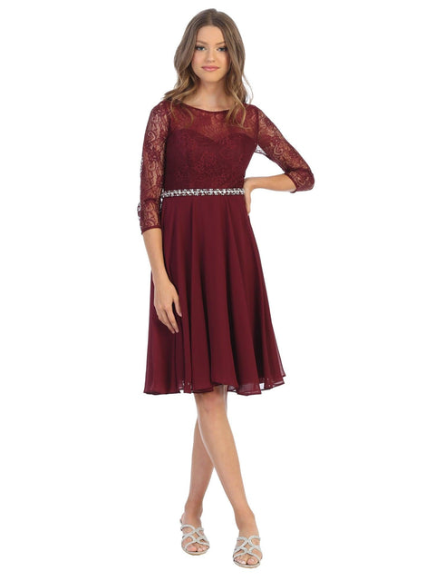 Cocktail Dress with 3/4 Sleeves