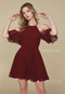 Cold Shoulder Short Dress with Flutter Sleeves by Nox Anabel T667