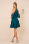 Cold Shoulder Short Dress with Flutter Sleeves by Nox Anabel T667