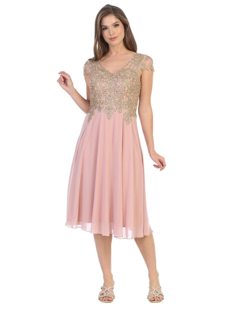 Short Dress Modest Formal Cap Sleeve Sale by Eva Fashion – alternate view 3