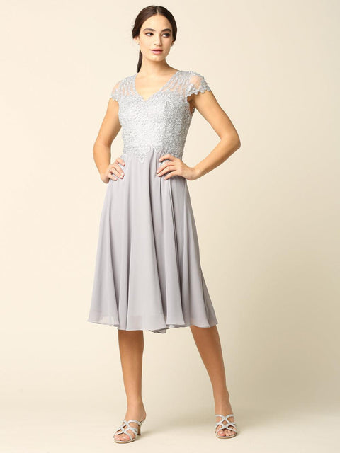 Short Dress Modest Formal Cap Sleeve Sale by Eva Fashion – alternate view 5
