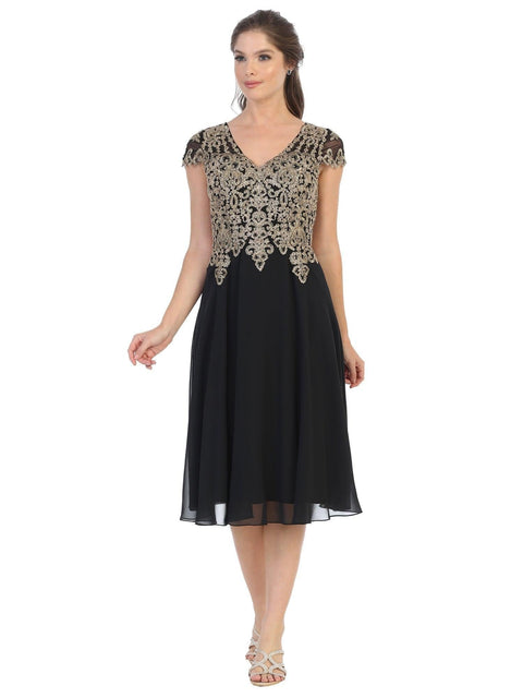 Short Dress Modest Formal Cap Sleeve Sale by Eva Fashion – alternate view 6