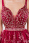 Elizabeth K GS1965: Short V-Neck Dress with Glitter Print