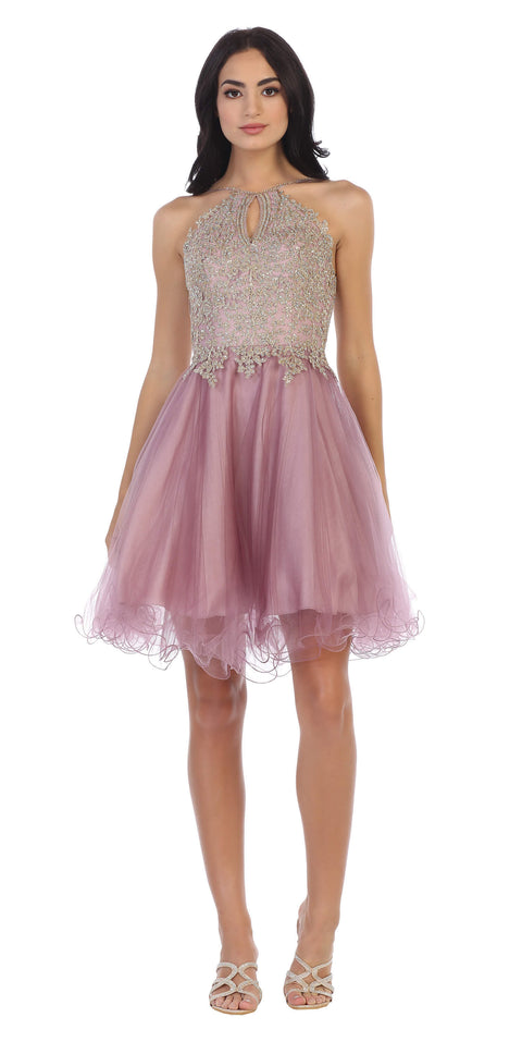 Halter Short Homecoming Prom Dress