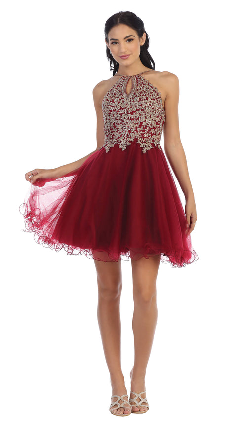 Halter Short Homecoming Prom Dress