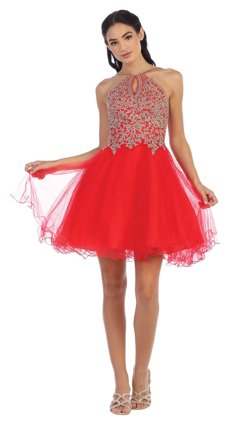 Halter Short Homecoming Prom Dress