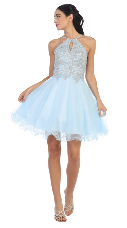 Halter Short Homecoming Prom Dress