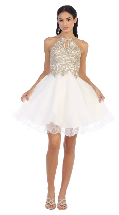 Halter Short Homecoming Prom Dress