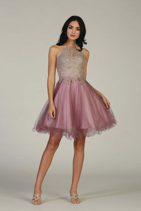 Halter Short Homecoming Prom Dress