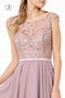 Elizabeth K GS2807: Short Dress with Lace Bodice and Corset Back
