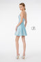 Elizabeth K GS2838: V-Neck Metallic Short Dress