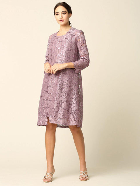 Short Lace Mother of the Bride Jacket Dress