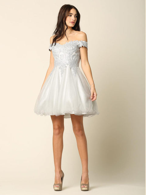 Off Shoulder Homecoming  Short Cocktail Dress