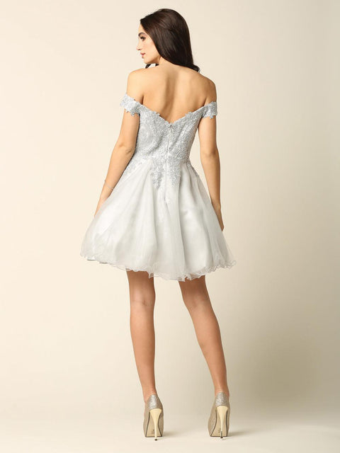 Off Shoulder Homecoming  Short Cocktail Dress