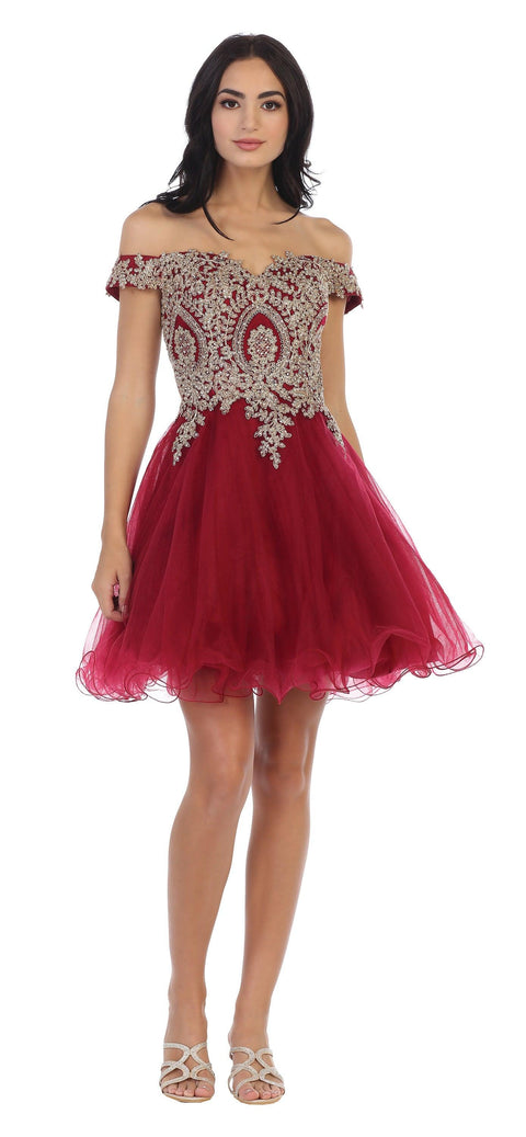 Off Shoulder Homecoming  Short Cocktail Dress
