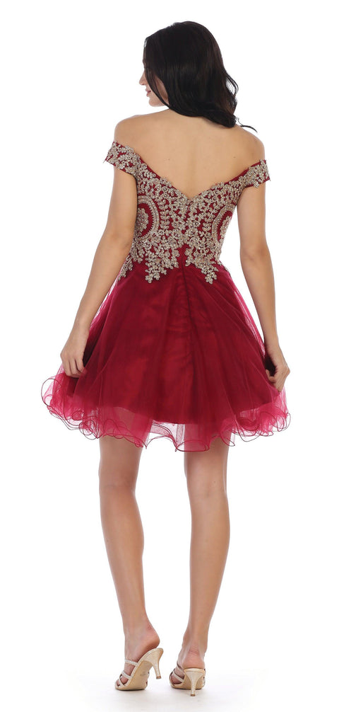 Off Shoulder Homecoming  Short Cocktail Dress