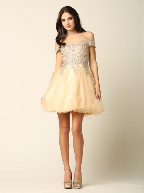 Off Shoulder Homecoming  Short Cocktail Dress