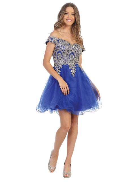 Off Shoulder Homecoming  Short Cocktail Dress