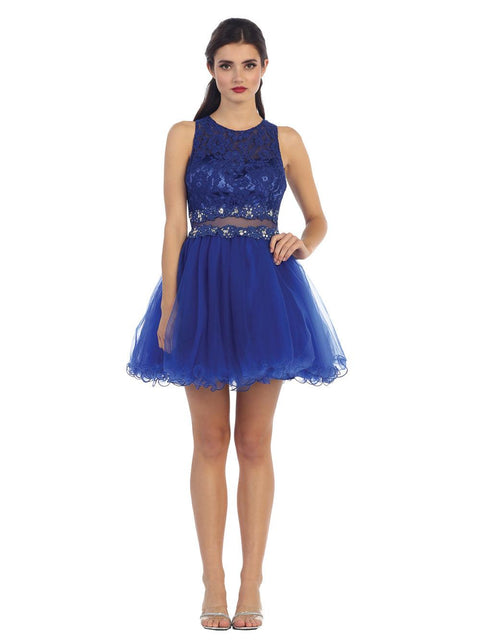 Short Prom Sleeveless Lace Cocktail Party Dress, Damas Dresses