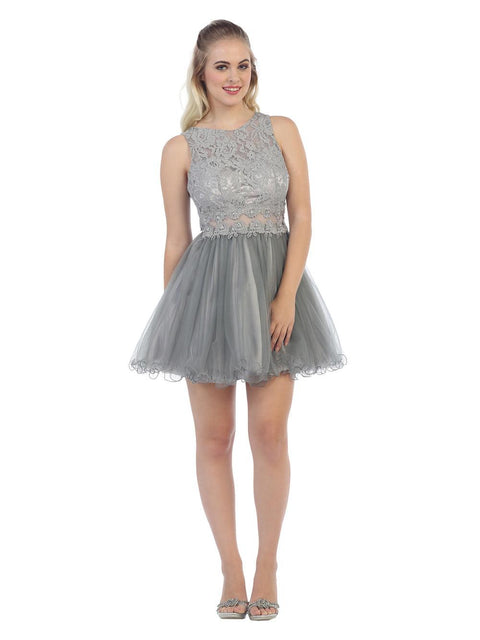 Short Prom Sleeveless Lace Cocktail Party Dress, Damas Dresses