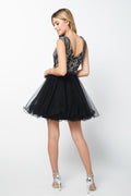 Ruffled Short Dress with Sequined Bodice by Nox Anabel Y645
