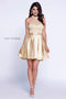Short Satin Lace Bodice Halter Dress by Nox Anabel 6217